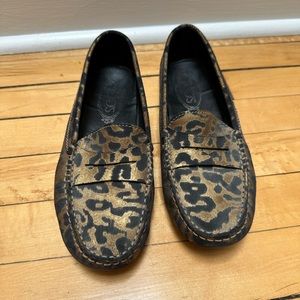 Tod’s Driving Loafers metallic animal print 37.5